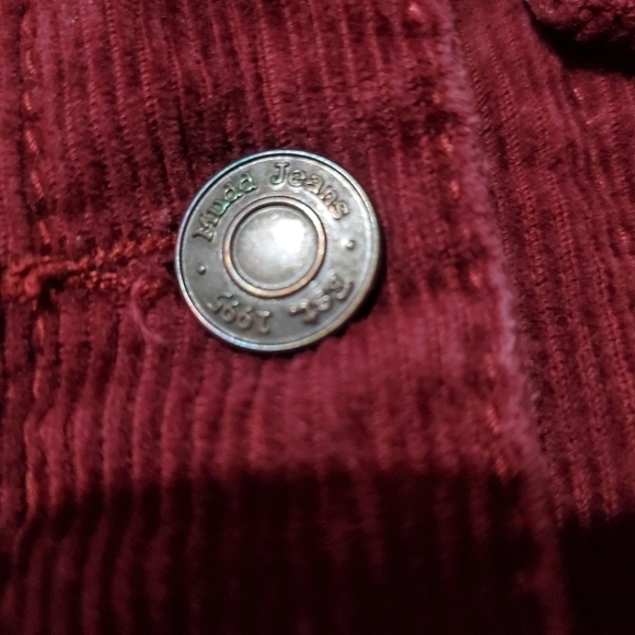 Vintage Y2k 2000s 00s Mudd Burgandy Corduroy Vest Jacket Hoodie - Picture 3 of 9